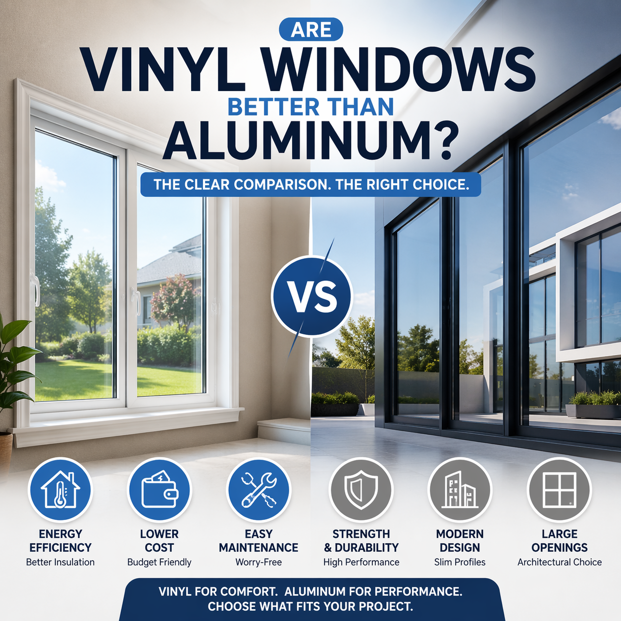 Are Vinyl Windows Better Than Aluminum? Full Comparison Guide 2026 Are Vinyl Windows Better Than Aluminum? Full Comparison Guide 2026